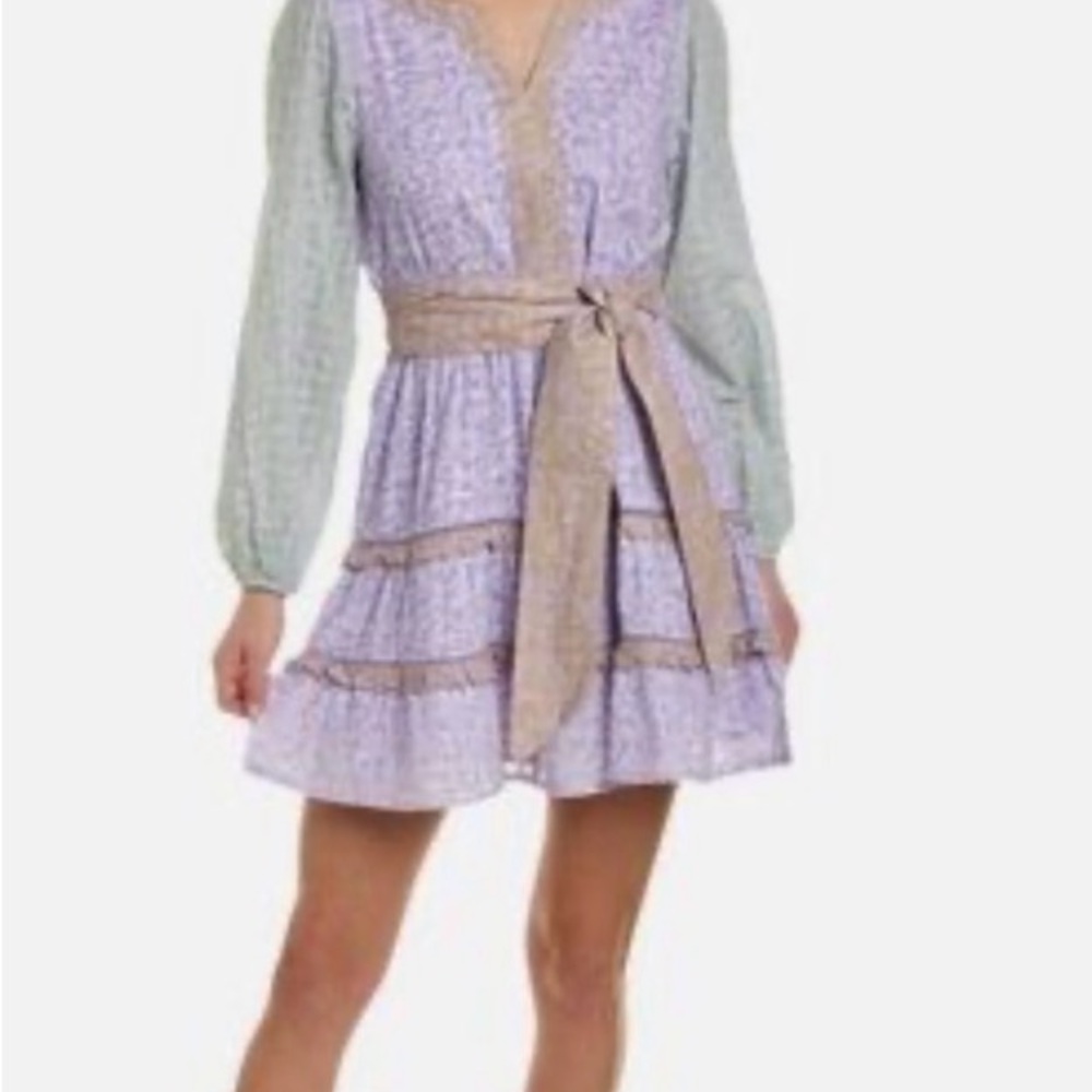 Roller Rabbit Lavender and Sage Long Sleeve Dress
